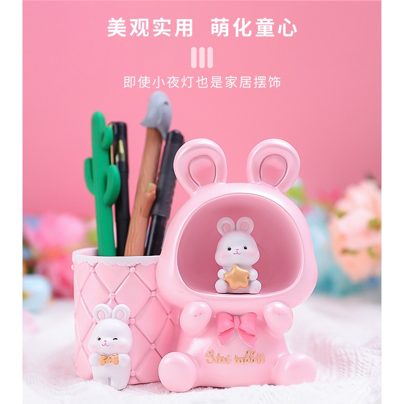 Giá Đỡ Bút Hình Thỏ nabao Đa Năng Trang Trí Phòng Ngủ Cho Bé Gái