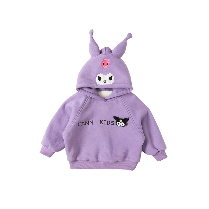 Áo Nỉ Hoodie In Hình Hoạt Hình Phong Cách kuromi Thời Trang Thu Đông Dành Cho Bé Gái