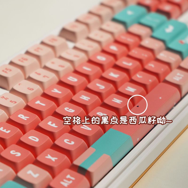 Keycaps chủ đề dưa hấu, keycap 128 phím, chiều cao XDA, thăng hoa PBT, phù hợp với bàn phím phím 87/68/84/104/108 ​