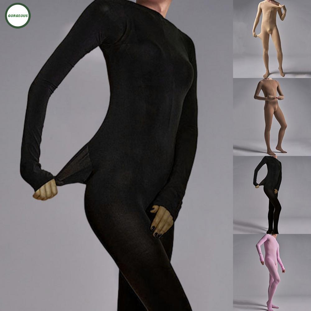 New Coming~Fashionable Men's Long Sleeve Bodysuit Leotard Jumpsuit Underwear in Solid Color#Home Essentialses