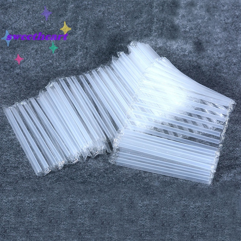 Set 500 Ống Hút Nhựa Mỏng Đầu Nhọn Trong Suốt Dùng Một Lần diy