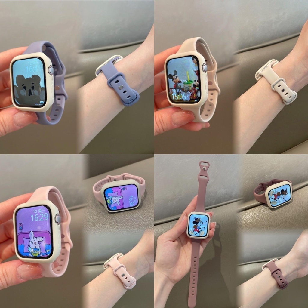 Model mỏng, dây đeo silicon Cho iwatch ultra 9 8 7 se 6 5 4 49mm 45mm 41mm 40mm 44mm