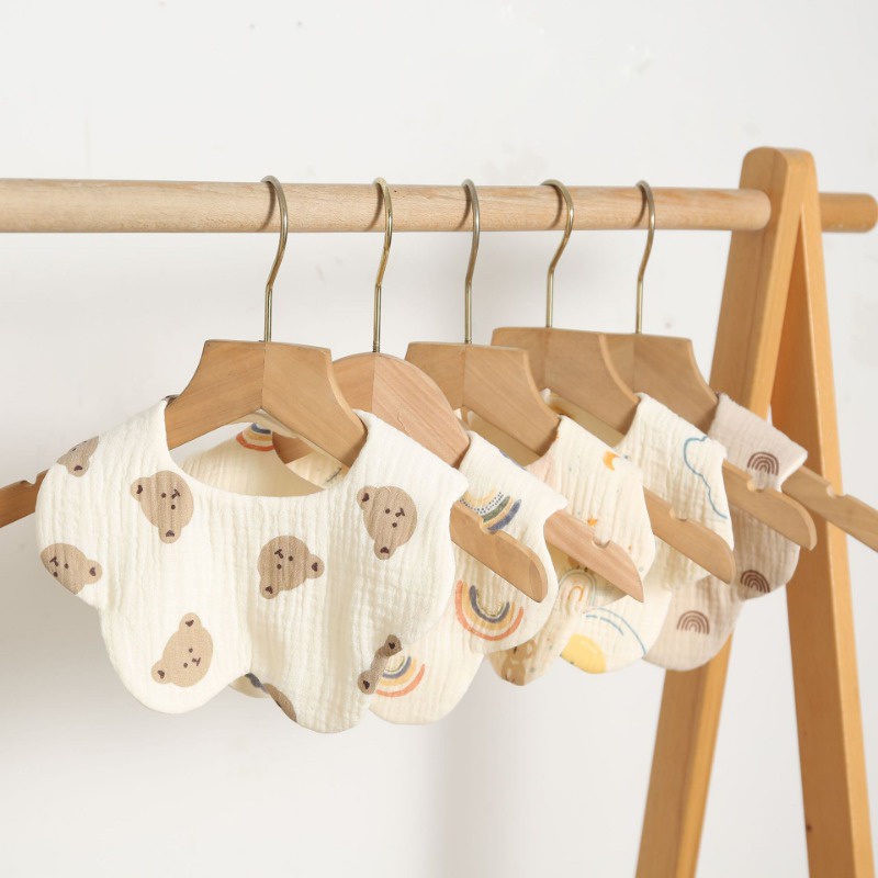 Yếm Ăn cotton Nguyên Chất Xoay 360 Độ Cho Bé