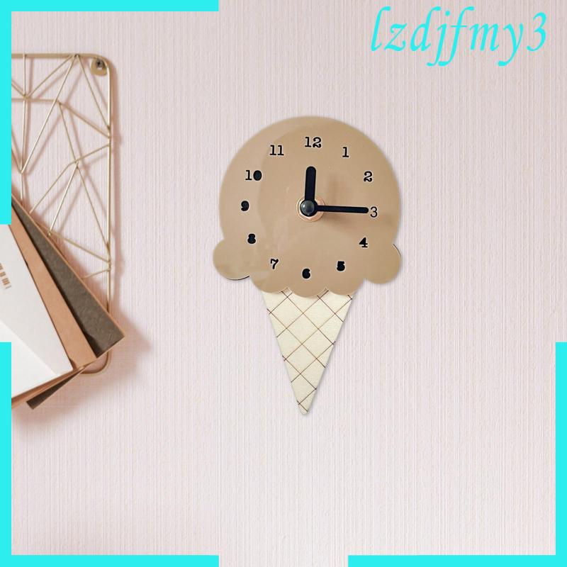 Đồng Hồ Bằng Gỗ Hình Cây Kem Đơn Giản Phong Cách Bắc Âu