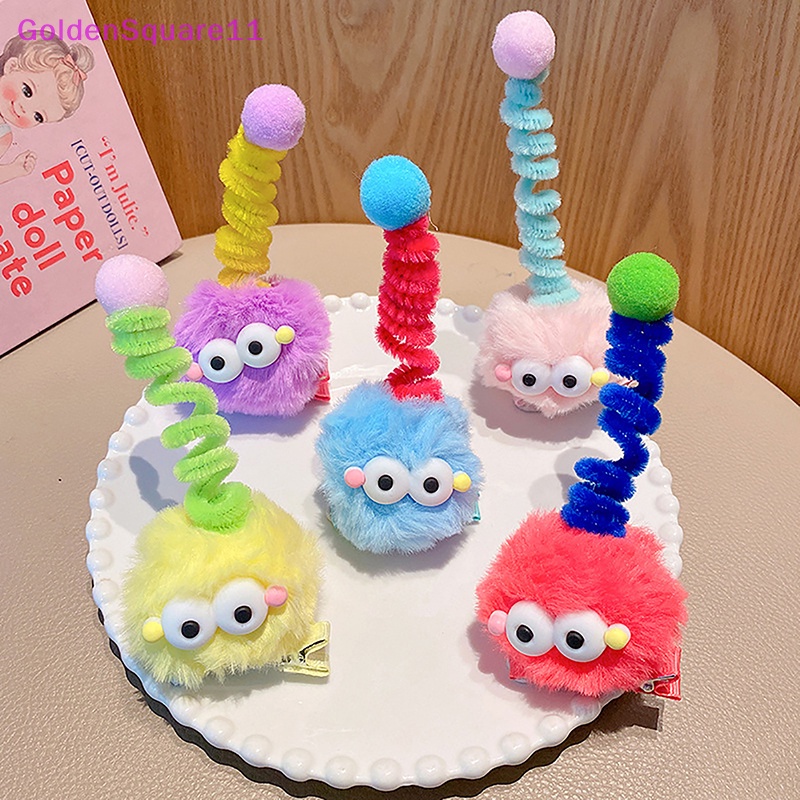 Kẹp Tóc Vải Lông Nhung Mềm Mại Màu Vàng Dễ Thương Vui Nhộn Thời Trang Thu Đông vn