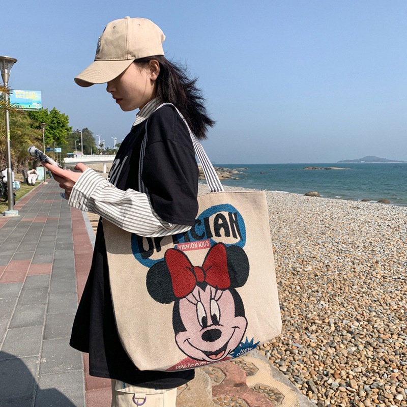 Túi Đeo Vai Bằng Vải canvas Thiết Kế Dễ Thương