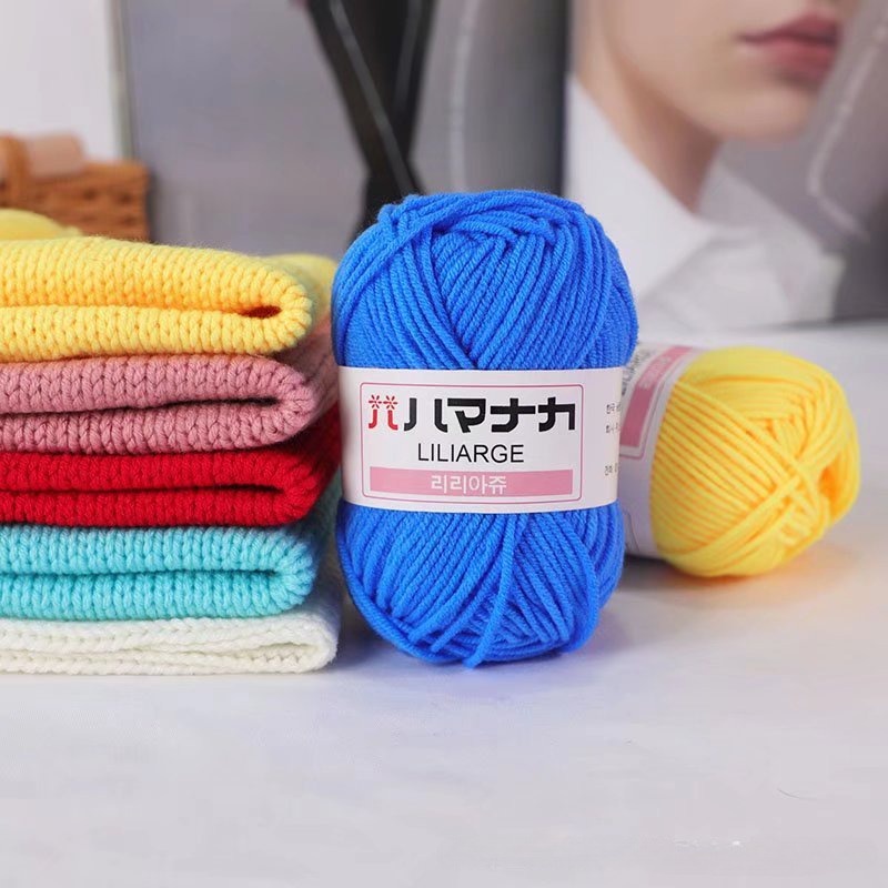Cuộn Len Sợi Cotton Siêu Mềm Cuộn Len cotton Mềm Mại Nhiều Màu Len Milk Cotton Hàn Quốc 25g - len hàn nhí dùng để móc cho người mới làm gồ
