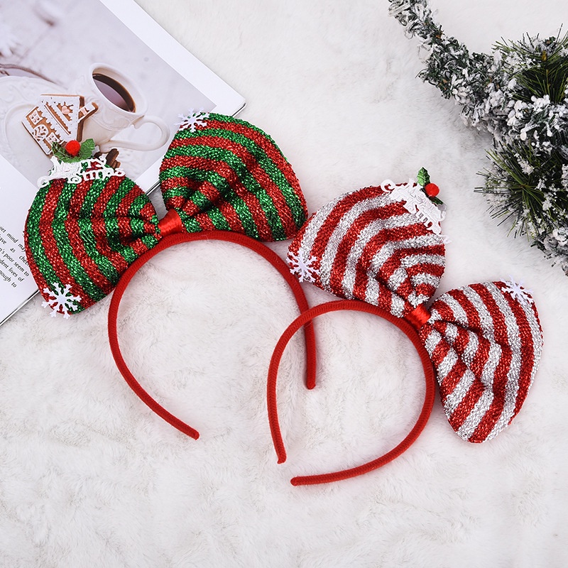 Băng Đô Nơ Cài Tóc Phong Cách Giáng Sinh Cho Người Lớn Và Trẻ Em