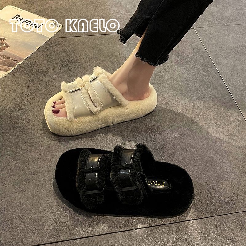 TOTOK  dép lông dép bông Đế Dày dép quai hậu đế cao 2023 hot trend Đẹp Đế linh hoạt Thời thượng Mềm mại FMR23A0O0Q 43Z231025