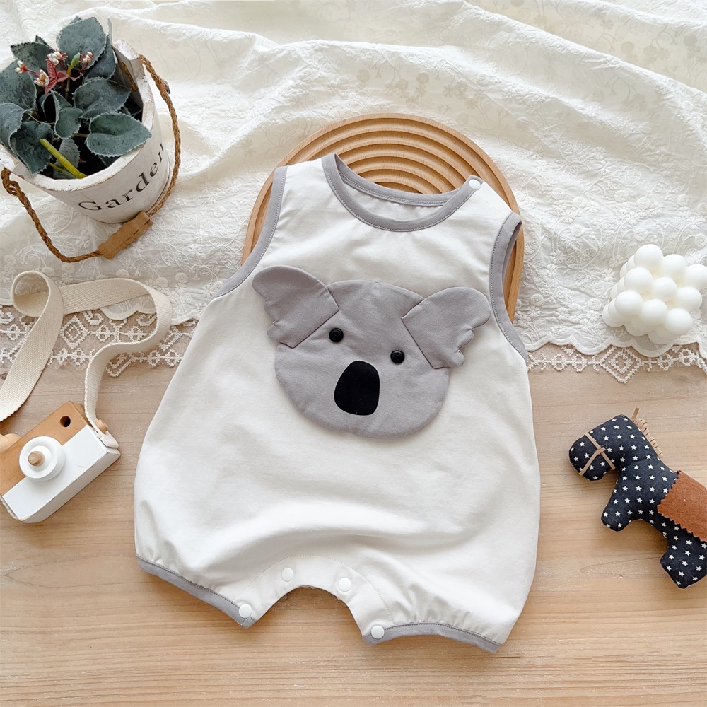 Bộ Áo Liền Quần Sát Nách In Hình Gấu koala Hoạt Hình Thời Trang Mùa Hè Cho