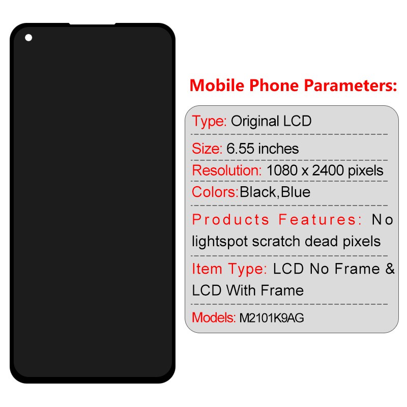 Màn Hình Cảm Ứng lcd 6.55 "Cho xiaomi mi 11 lite mi 11 lite 5g lcd