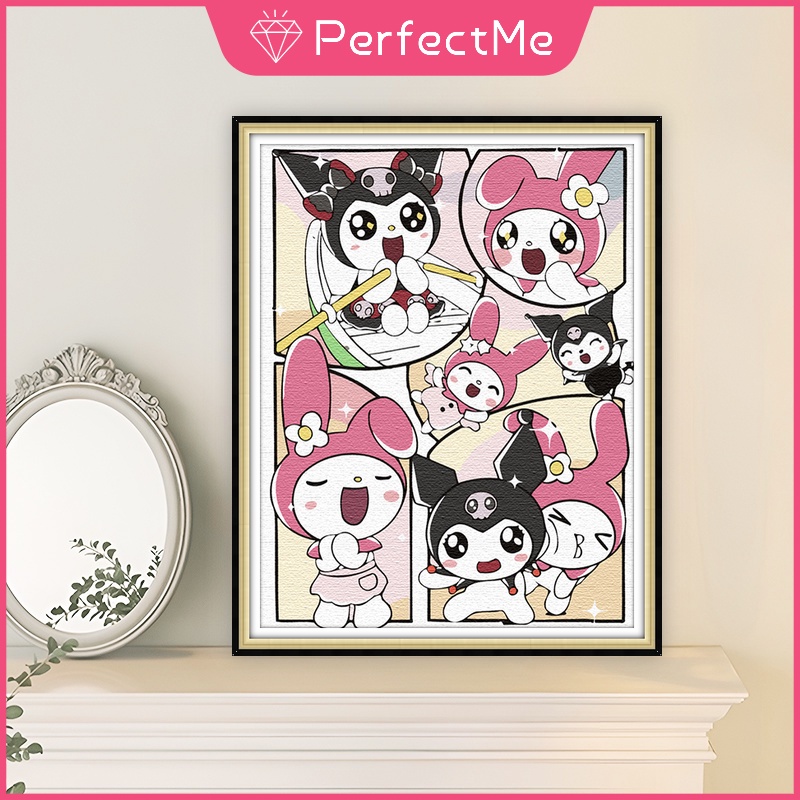 Bộ Tranh Đính Đá 5d Họa Tiết kuromi Dễ Thương Độc Đáo Kích Thước 30x40cm Diy Dùng Trang Trí Nhà Cửa