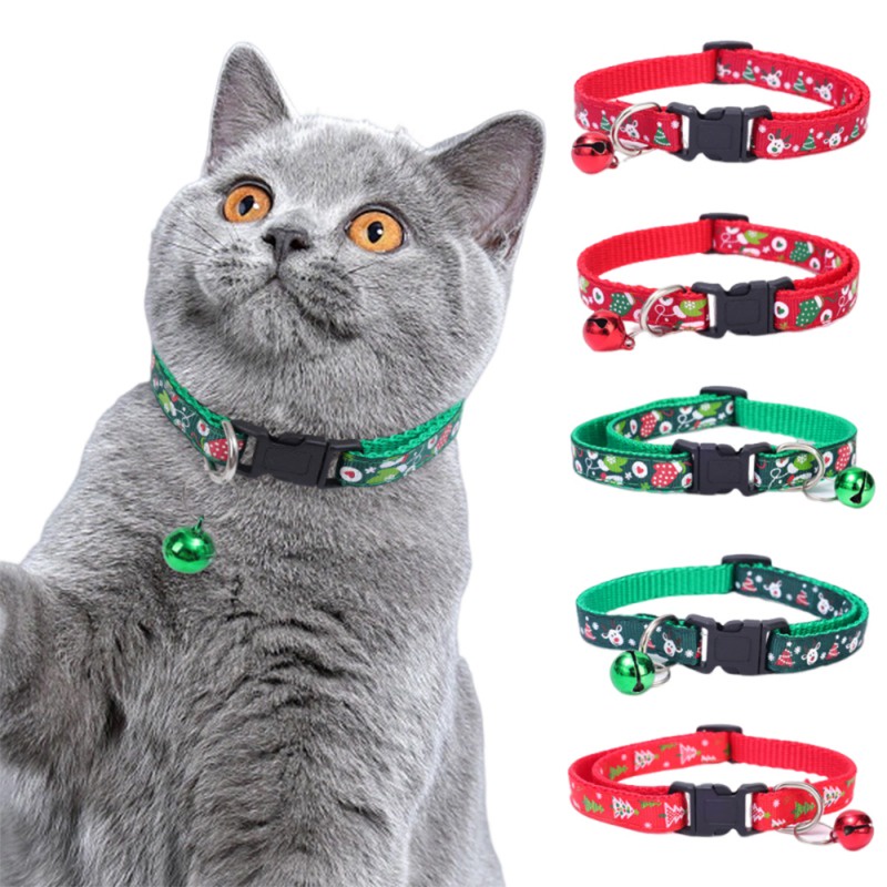 Vòng Cổ Họa Tiết Cây Thông / Hươu / Cây Thông Giáng Sinh Năm Mới Có Thể Điều Chỉnh Kích Thước An Toàn Dành Cho Thú Cưng