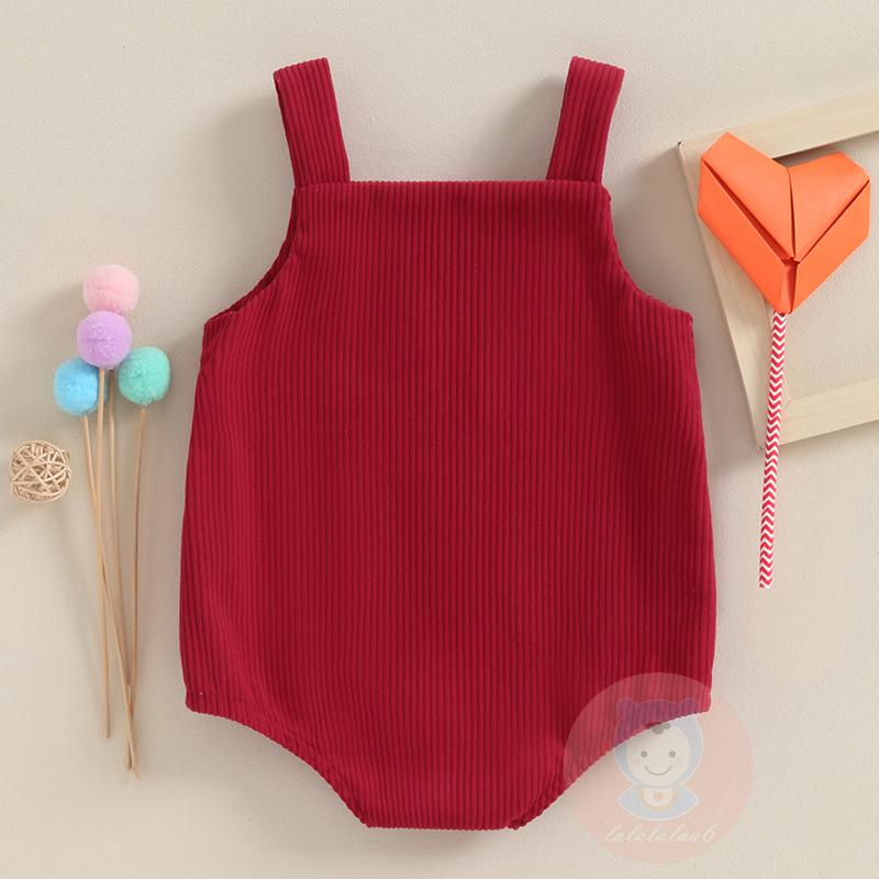 Laa6-áo Liền Quần Vải Nhung Kẻ Không Tay Trái Tim Có Túi Cho Bé