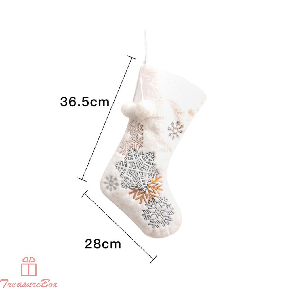 Xmas Tree Hanging Decor with Christmas Stocking Doll Sock in White Knit Material