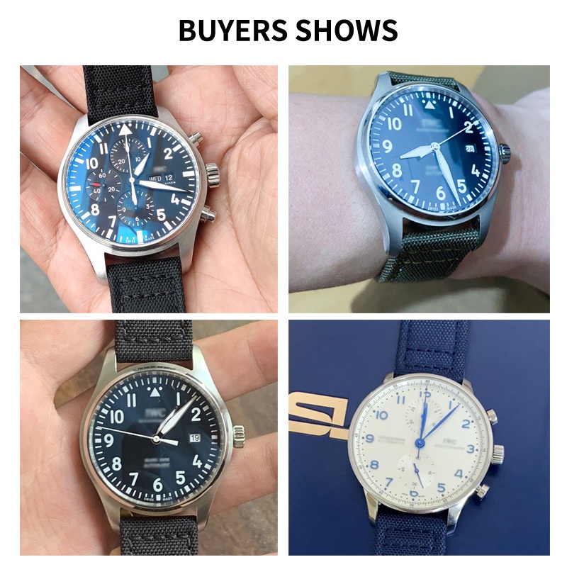 Dây Đeo Đồng Hồ Bằng Da Bò nylon 20mm 21mm 22mm Cho iwc national portofino pilot portugal