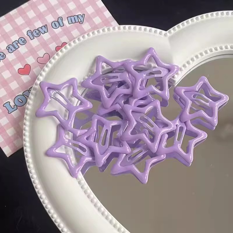 1/6Pcs Y2K Dopamine Star BB Clips Forehead Bangs Hairpin Hair Side Headwear Hair Accessories for Sweet Girls