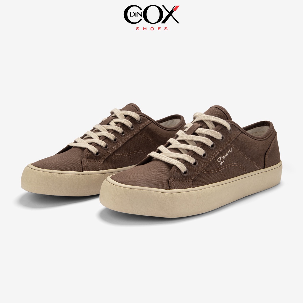 Giày Sneaker Vải Canvas Nam Nữ E18 Chocolate Dincox
