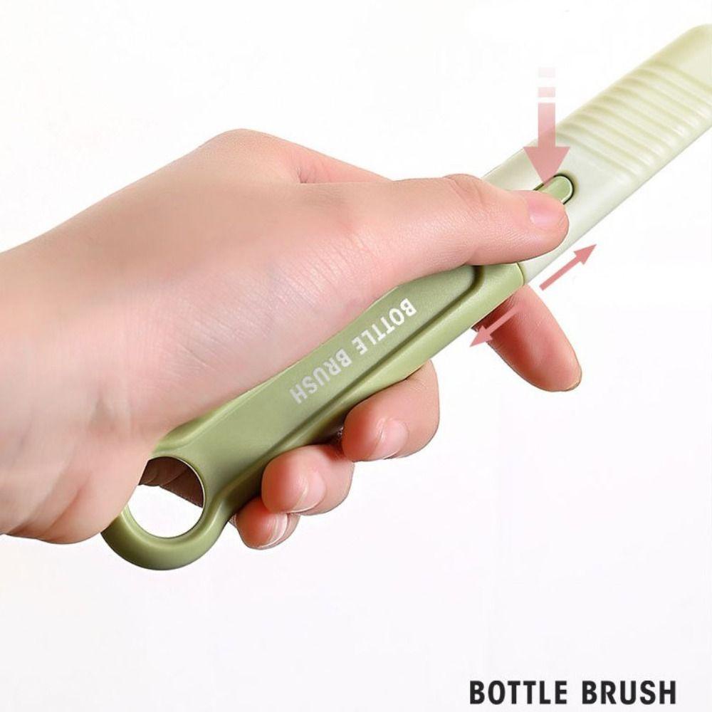 Bộ Cọ silicone Làm Sạch Bình Sữa Em Bé Thiết Kế Tay Cầm Dài Xoay 360 Độ