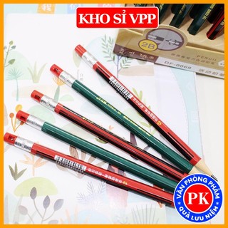 Bút chì kim 2B ngòi to có đầu gọt phía trên E129