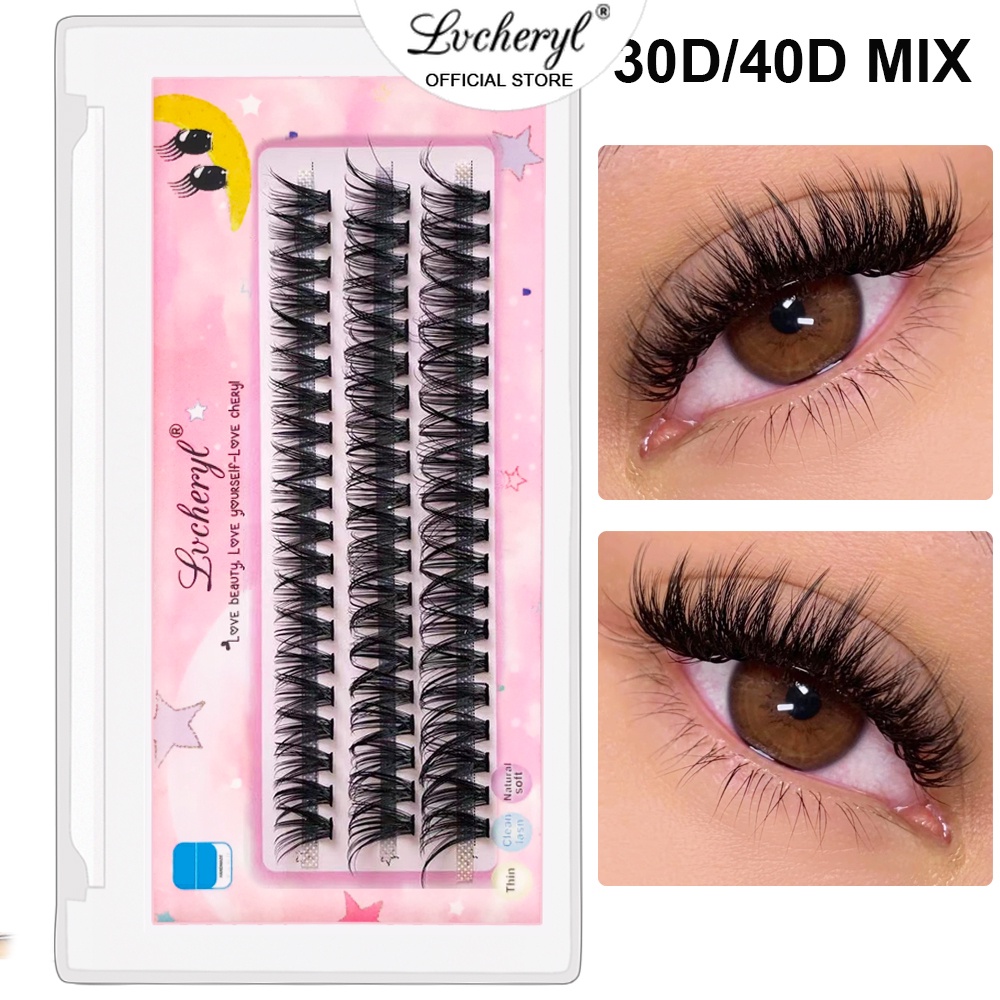 Lvcheryl Hộp Lông Mi Giả 30d / 40d Hỗn Hợp Uốn Cong Làm Dày Lông Mi Tự Làm Tại Nhà Cho Người Mới Bắt Đầu