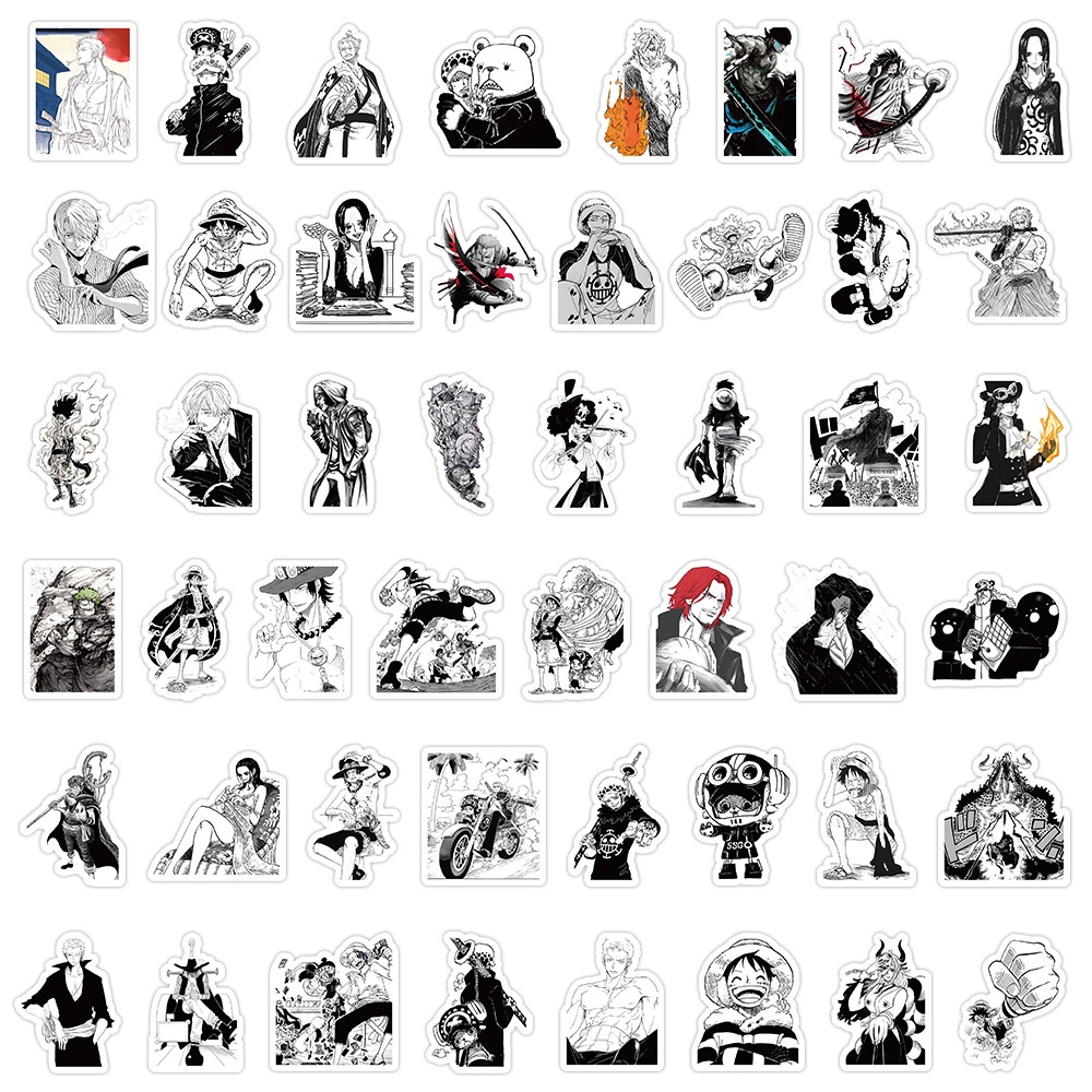 Bộ 100 Nhân Vật Hoạt Hình one piece Ngộ Nghĩnh Miếng Dán Trang Trí Mũ Bảo Hiểm Hình luffy graffiti Độc Đáo