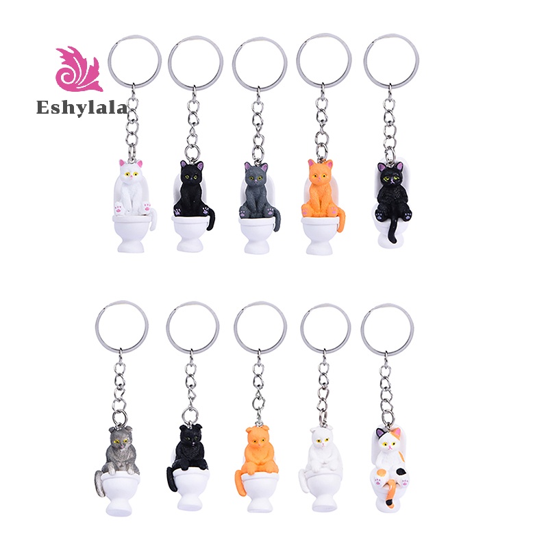 Móc Khóa Hình Chú Mèo Hoạt Hình eshylala Dễ Thương Vui Nhộn