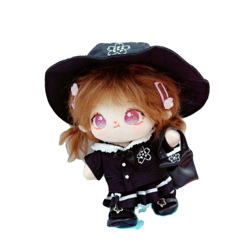 Búp Bê Hầu Gái Mặc Váy Đồng Phục Vải cotton Phối Ren Và Băng Đô Thời Trang 20cm