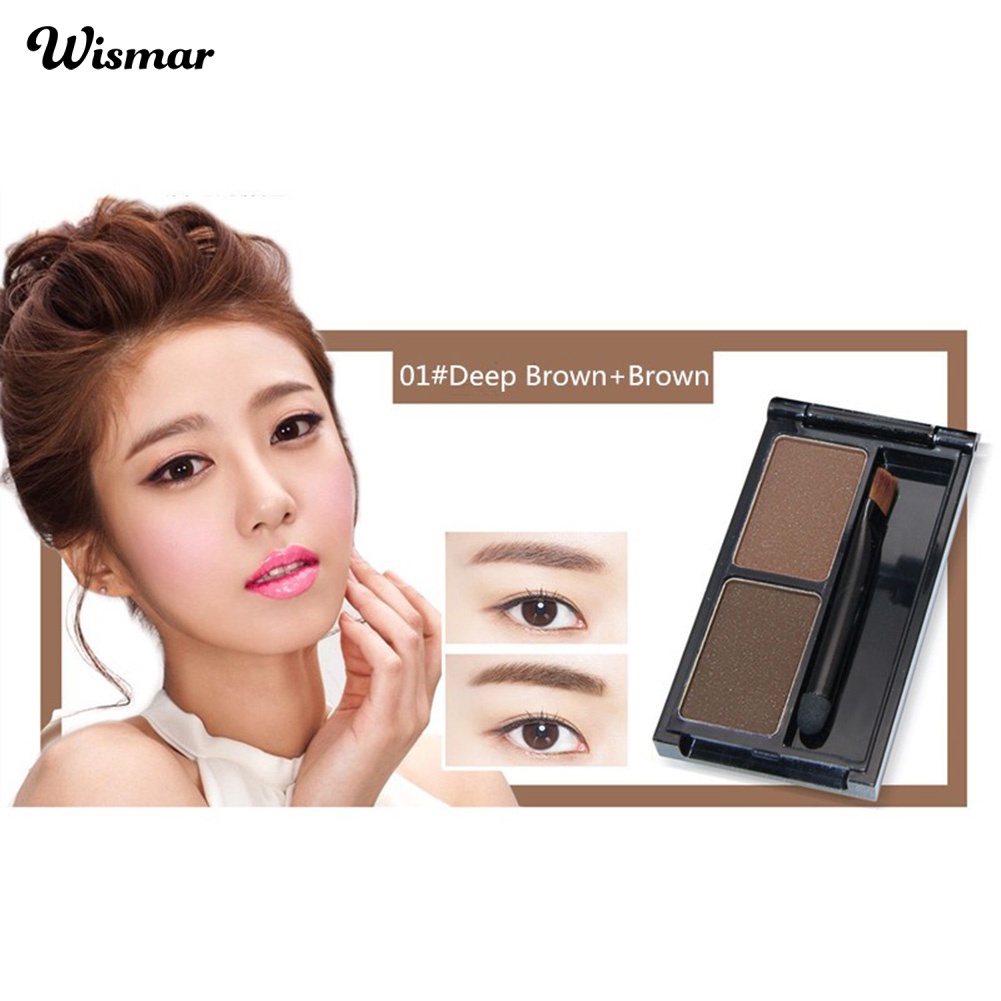 Bộ Bảng Phấn Mắt Và Lông Mày wismar novo 2 Trong 1 Chống Nước Lâu Trôi Chống Mồ Hôi Kèm Cọ Trang Điểm