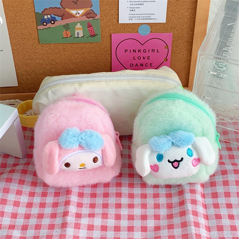 Hoạt Hình Ví Đựng Tiền Xu / Tai Nghe / Dây Cáp Hình sanrio kuromi melody Nhồi Bông Đáng Yêu
