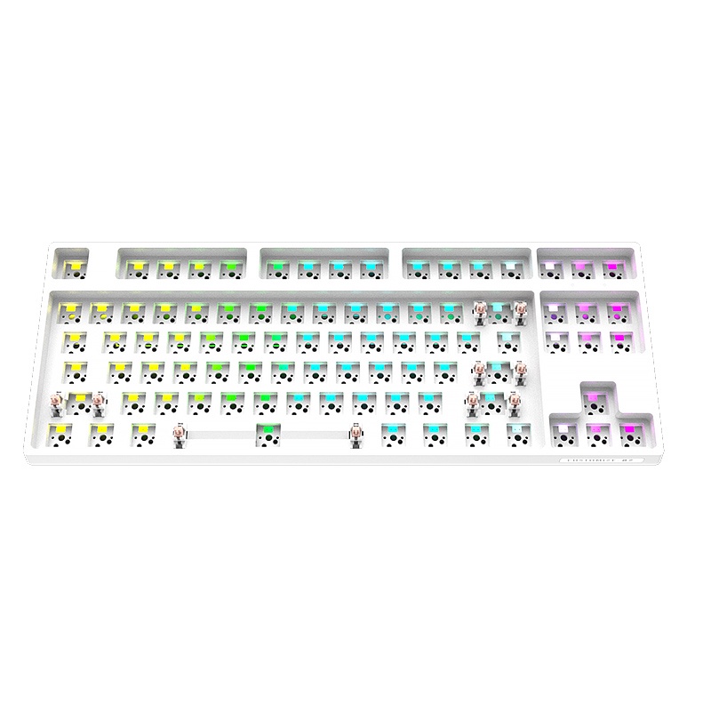 Dk87 Bộ Bàn Phím Cơ Chơi Game Không Dây bluetooth 2.4g Màu Vàng / Nâu