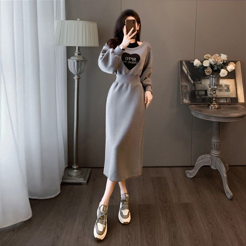 Đầm Thun Cao Cấp Ôm Eo Màu Xám Phong Cách Mới 2023