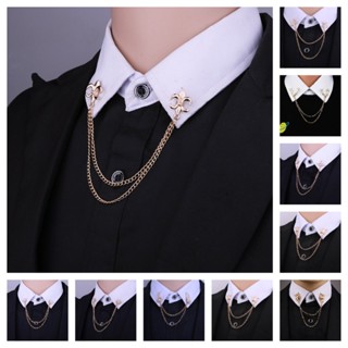 Ghim Cài Cổ Áo Hình Mỏ Neo Phối Dây Xích Tua Rua Phong Cách Quân Đội Cho Nam