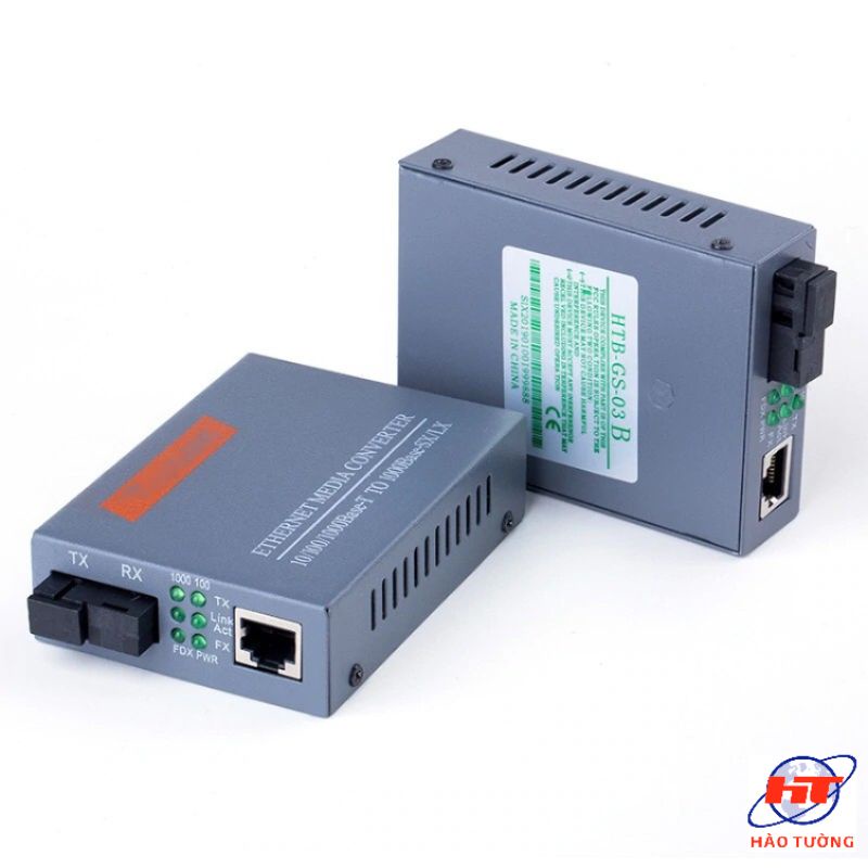 Bộ converter quang Netlink HTB-GS03 AB Gigabit 1 dây mạng + nguồn cực xịn đủ công suất