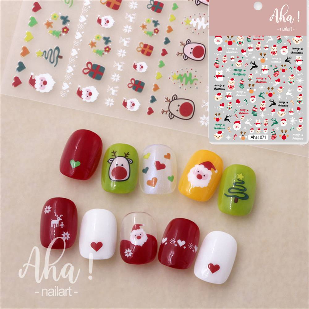 Cyreal Giáng Sinh Vui Vẻ Tự Dính Dán Móng Tay Nghệ Thuật Làm Móng Tay Thiết Kế Vàng Tuyết Miếng Dán Móng Tay Thiết Kế