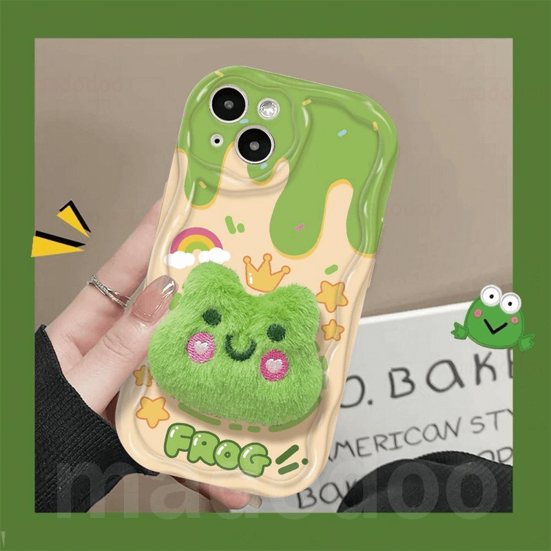 Ốp lưng Cartoon Soft Redmi Note 13 Pro+ 12S 4G 12 Pro Plus 5G 13C 12C A1 A2 11S 11 10C 10 9T 9C 9A POCO X5 Cute Frog Winnie the Pooh Bear Plush Stand Phone Case Full Wavy Cream Edge Fine Hole Airbag Anti-fall Back Cover NY 70
