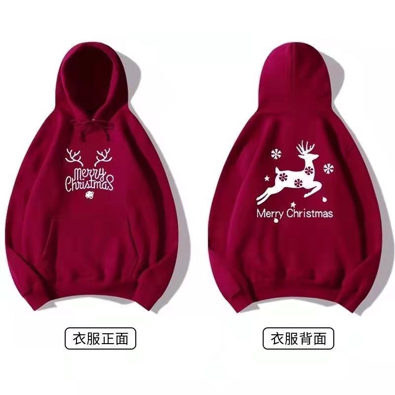 Áo Hoodie Nỉ Dáng Rộng In Hình Tuần Lộc Giáng Sinh / Năm Mới Thời Trang Cho Cặp Đôi
