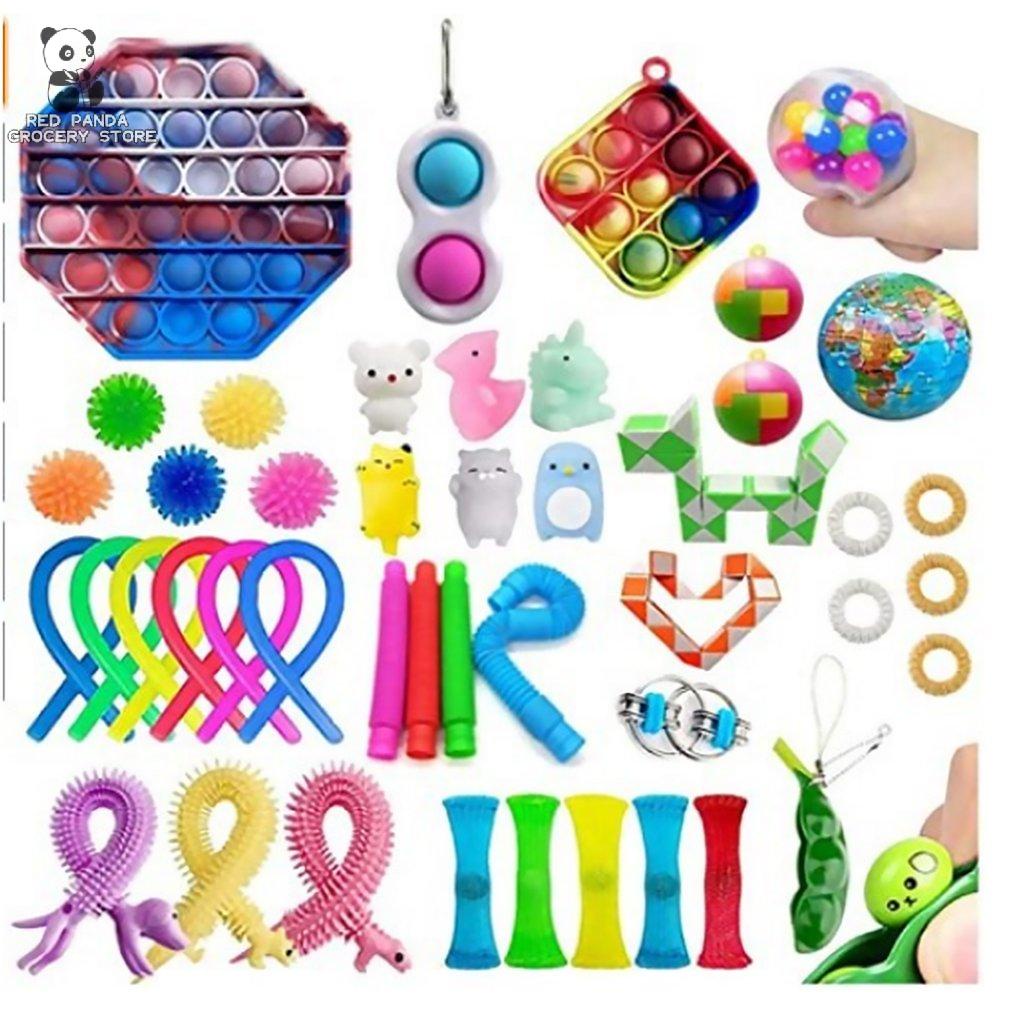 [RED PANDA]. 33pcs Fidget Toys Anti Stress Set Stretchy Strings Keychain For Adult Children