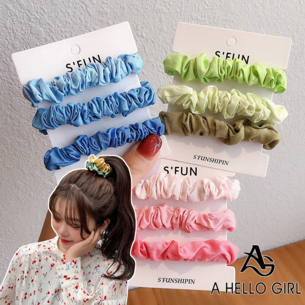 Set 3 Dây Buộc Tóc Co Giãn Thời Trang vintage