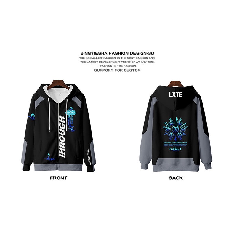 Áo Khoác hoodie Có Khóa Kéo In Họa Tiết 3d Phong Cách hip hop Cho Nam Nữ