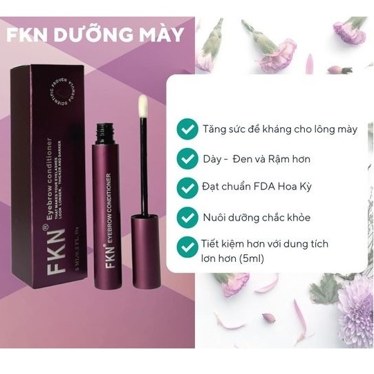 Serum dưỡng mọc mày FKN 5ml dưỡng ông mày dài rậm đen bóng