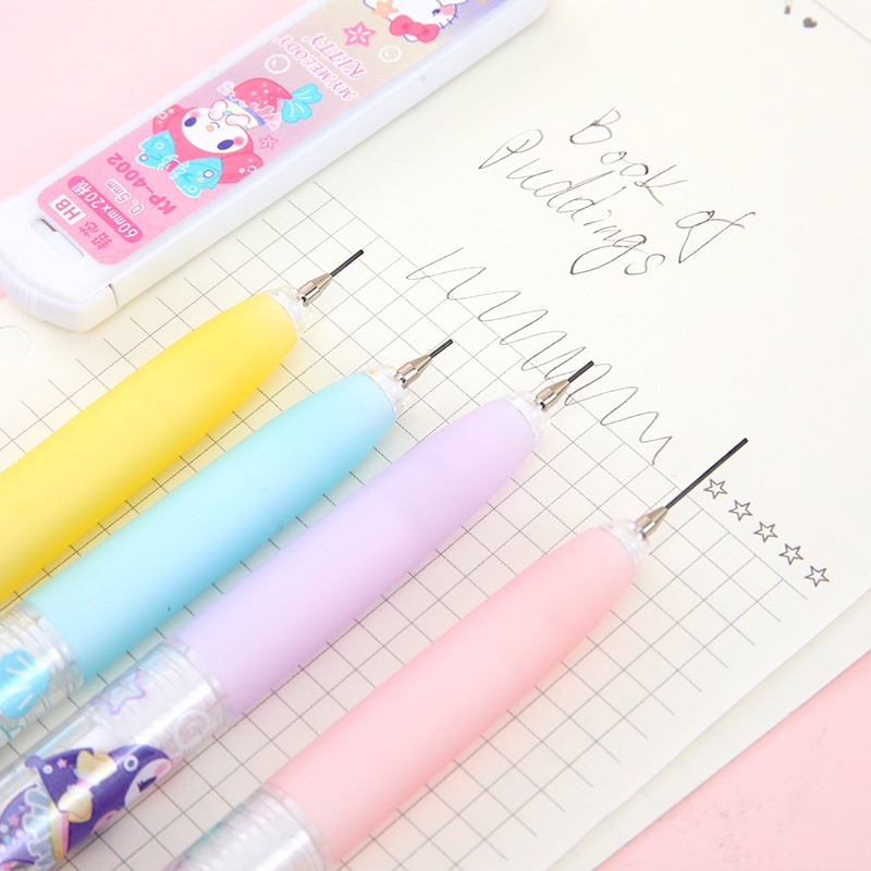 Sanrio Hộp Bút Chì Tự Động 3d 0.5mm In Họa Tiết kuromi my melody cinnamoroll Dễ Thương