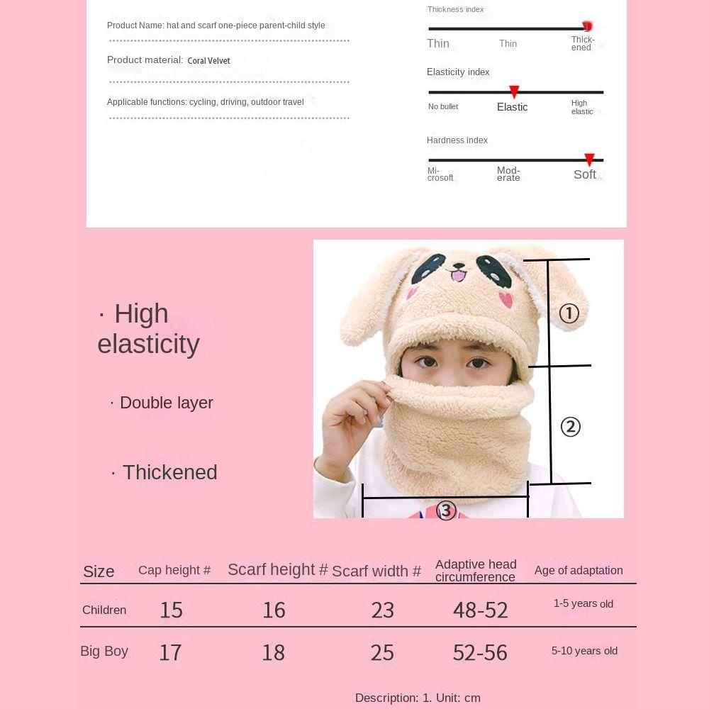 Kent1 Mũ Lông Cừu San Hô Phối Nhung Ấm Áp Kiểu Hoạt Hình Xinh Xắn Cho Bé Trai Gái