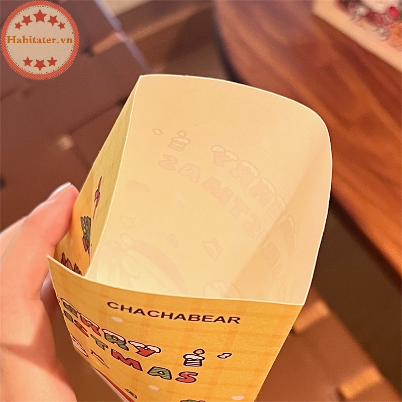 Set 10 Túi Giấy Đựng Kẹo / Bánh Quy Họa Tiết Giáng Sinh Dễ Thương diy vn