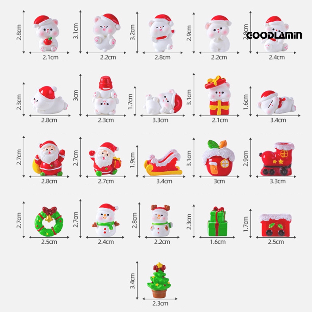 Set 2 Hộp Quà Tặng Giáng Sinh mini Màu Trơn Hình Gấu Hoạt Hình Ông Già Noel Người Tuyết