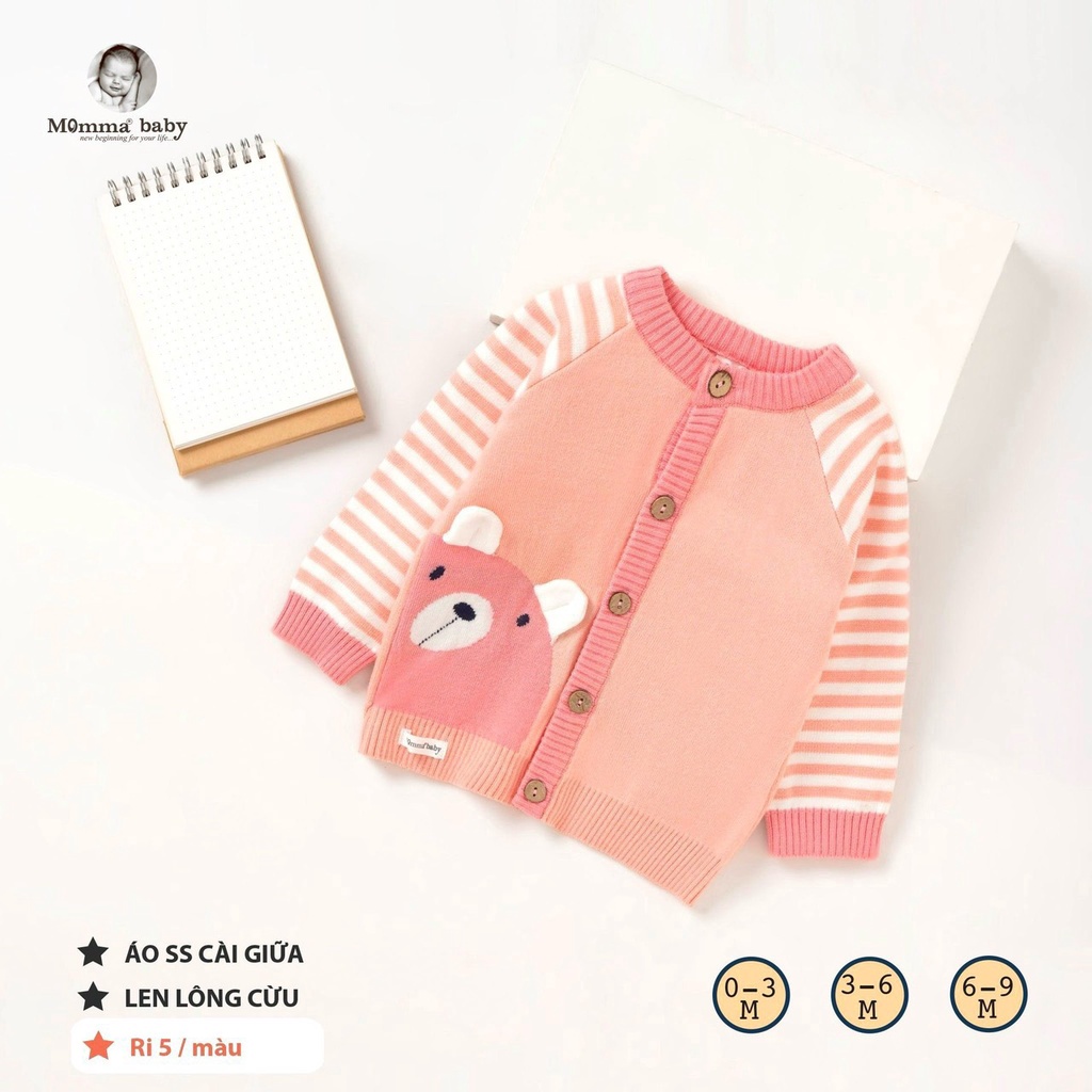 MOMMA Áo len sơ sinh mềm mại cho bé 0-8kg