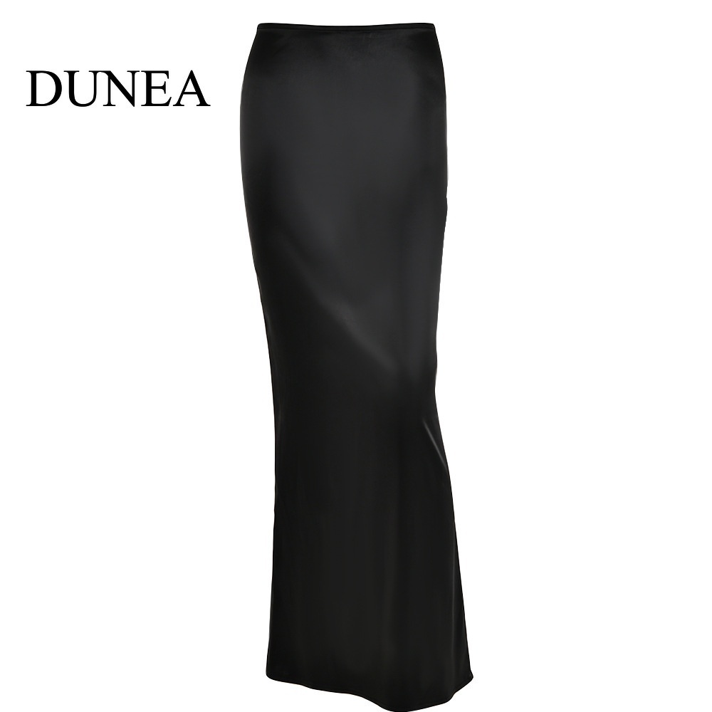 Đầm bodycon dài DUNEA vải satin thời trang gợi cảm dành cho nữ