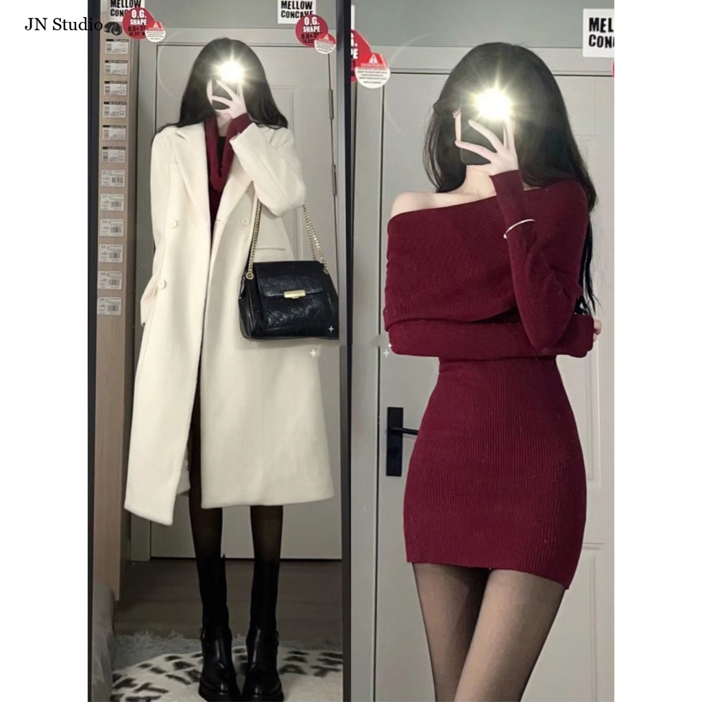 JN Studio Chic váy nữ Đầm Body Cho thời váy hàn quốc Casual Cute Fashion WLQ23B0MOP 47Z231124