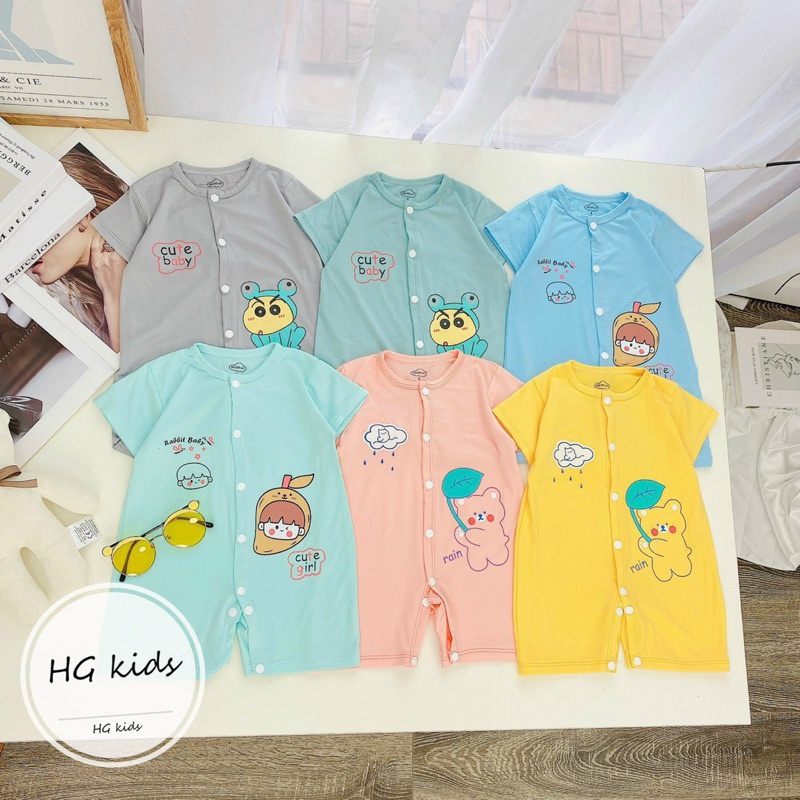 Body đùi/cộc tay cài thẳng HG Kids chất thun lạnh loại 1 siêu mềm mát cho bé trai bé gái