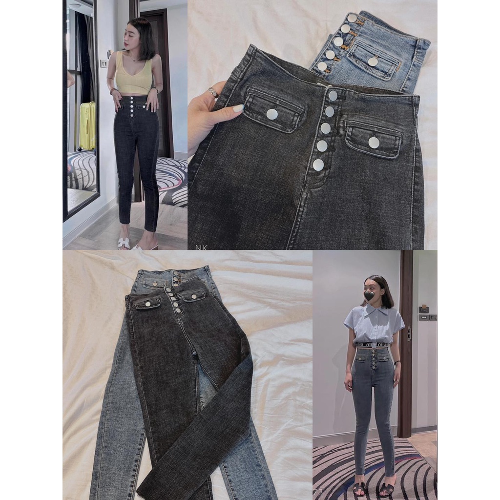 Quần jean lưng cao 5 nút
